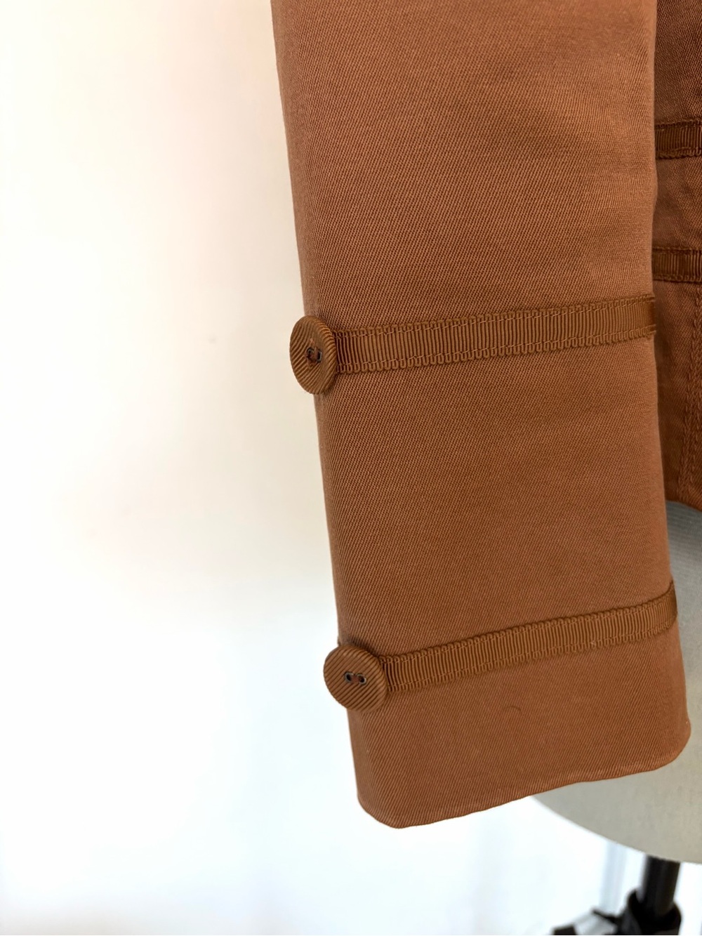 Marc Jacobs Vintage Cognac Button-Front Jacket, Grosgrain trim, 6 (smaller), EUC - Picture 5 of 12